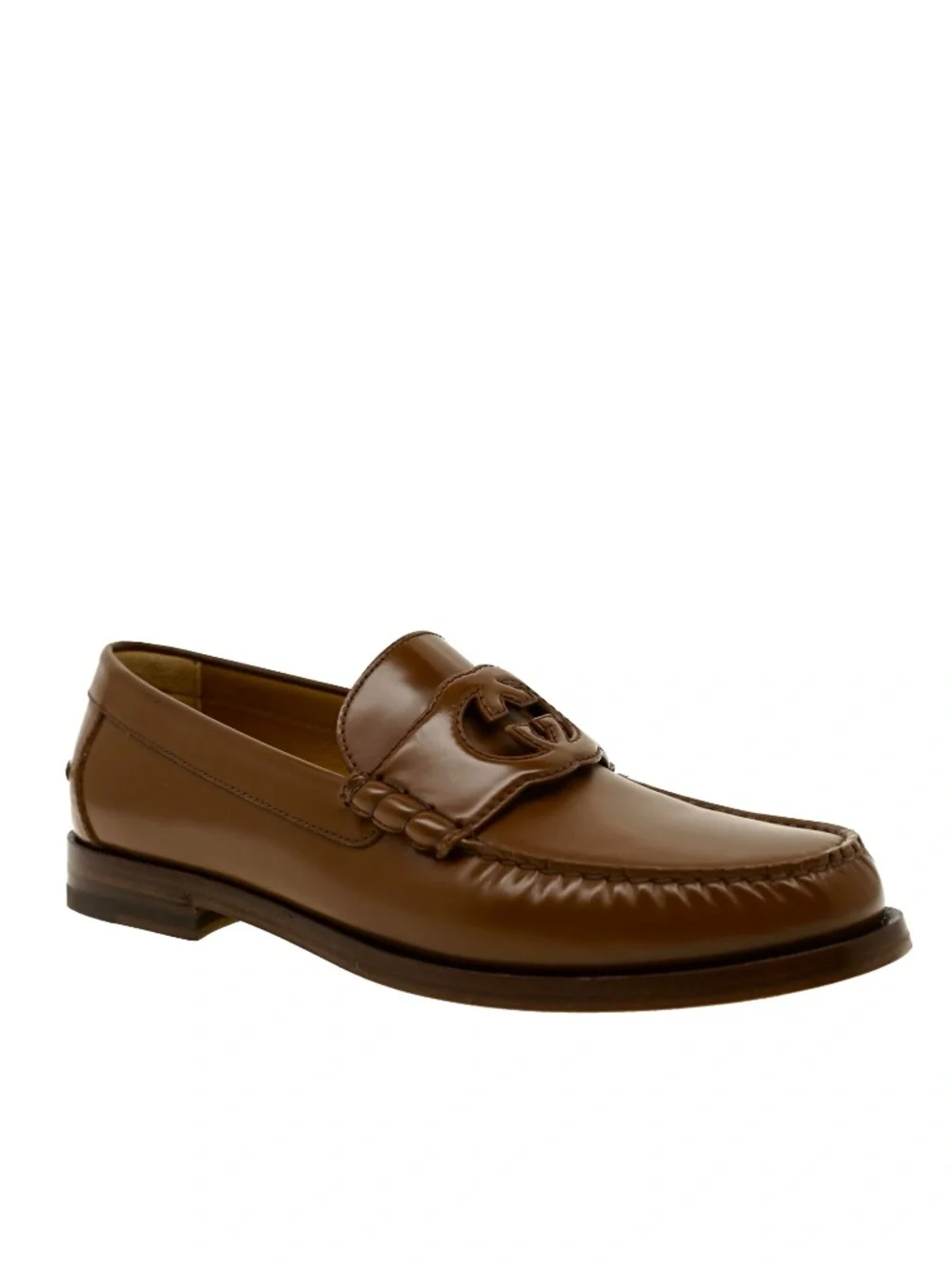 Gucci Loafer Millennial Moccasin Brown Leather Size 9 US New